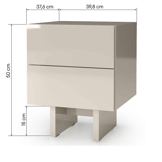 Glim éjjeliszekrény, kasmír, fényes