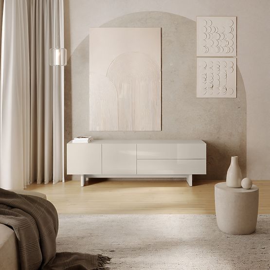 Glim TV szekrény, kasmír, fényes