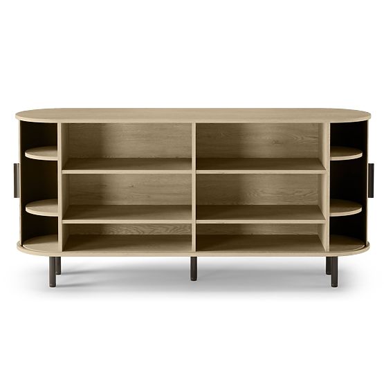 Gliss komód, lekerekített, lamellás, világos tölgy