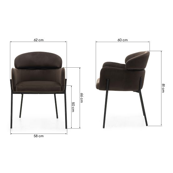 Granda étkezőszék, csokoládé/espresso, bársony