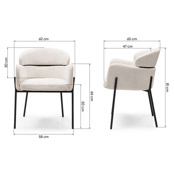 Granda étkezőszék, ekrü/fekete lábak