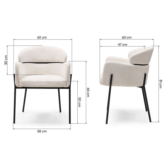 Granda étkezőszék, ekrü/fekete lábak