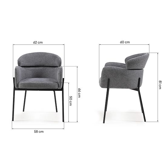 Granda szürke étkezőszék