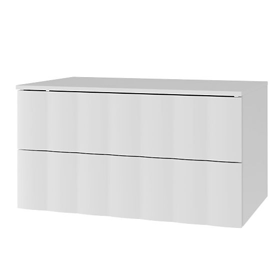 Grita 80 cm-es mosdó alatti szekrény, fehér, hullámos előlap