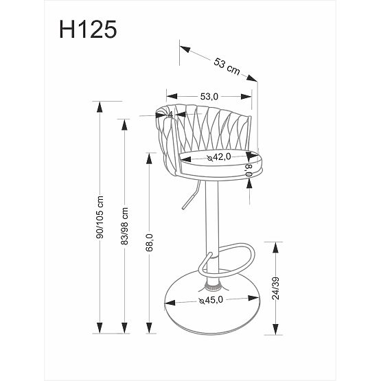 H126 bézs bárszék (1p=2 db)