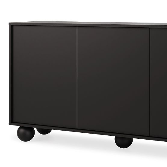 Háromajtós Aldo komód fekete, gömb lábakkal