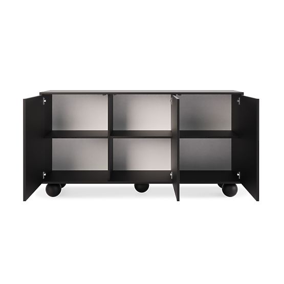 Háromajtós Aldo komód fekete, gömb lábakkal