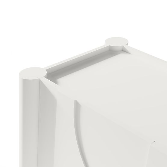 Háromajtós Lunaria komód maratott előlappal, fehér