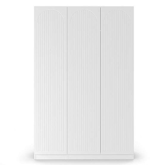 Háromajtós Neroli szekrény, íves hornyok, fehér