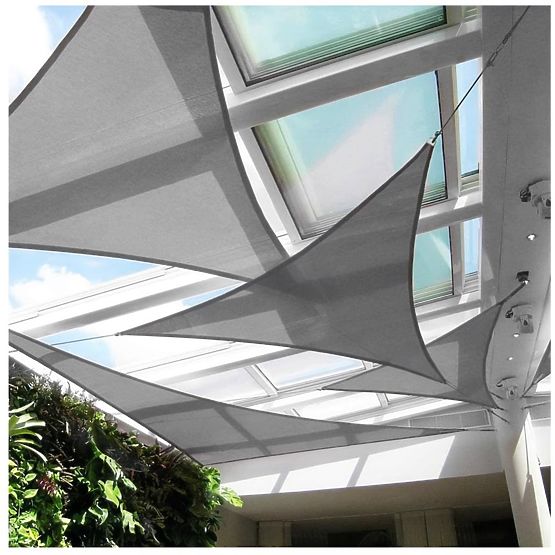 Háromszög alakú vízálló ponyva 3x3x3 m - szürke