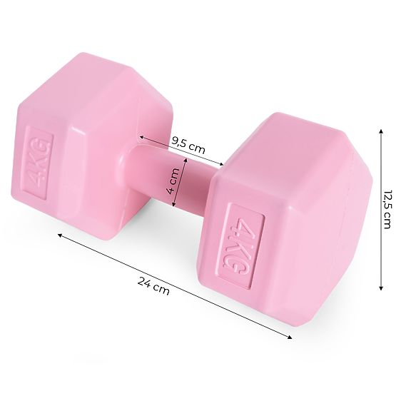 Hatszögletű súlyzók készlet 2x4 kg fitnesz súlyok rózsaszín ModernHome