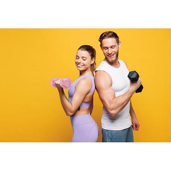 Hatszögletű súlyzókészlet 2x2 kg edzősúlyok rózsaszín ModernHome