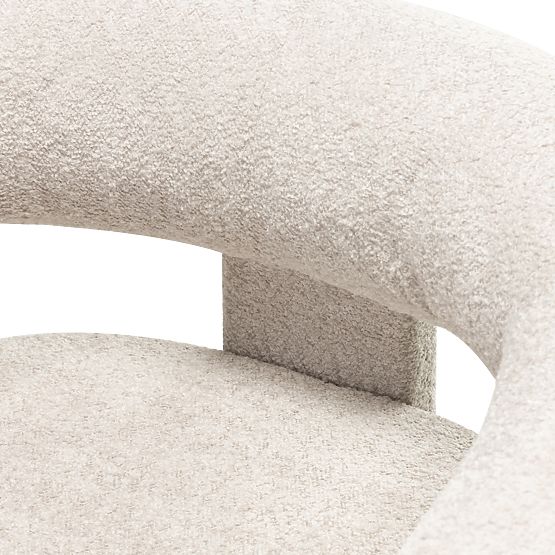 Hella relaxációs fotel világos bézs, boucle, lekerekített