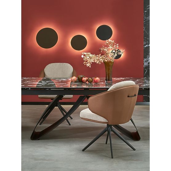 HILARIO kinyitható asztal, lap - fekete márvány, lábak - fekete (3p=1db)