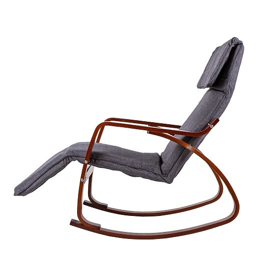 Hintaszék állítható lábtartóval és fa karfákkal