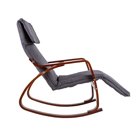 Hintaszék állítható lábtartóval és fa karfákkal