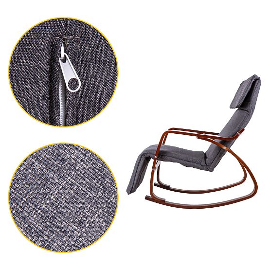 Hintaszék állítható lábtartóval és fa karfákkal