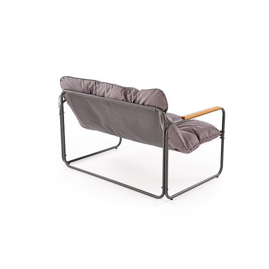 HUDSON, kerti garnitúra (kanapé, 2x fotel, asztal), szürke / barna (1p=1készlet)