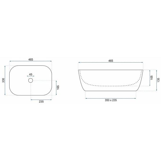 Időtlen Rea Belinda White GOLD BRUSH mosdókagyló