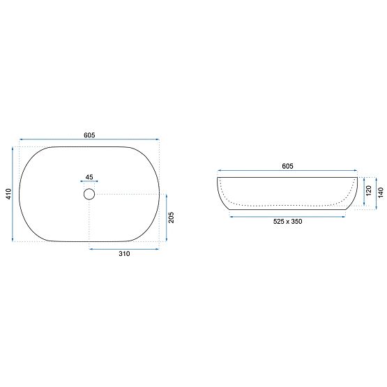 Időtlen Rea CLEO 61 Gold Edge mosdó