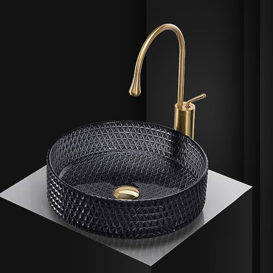 Időtlen Rea Cristal 35 Fekete mosdókagyló