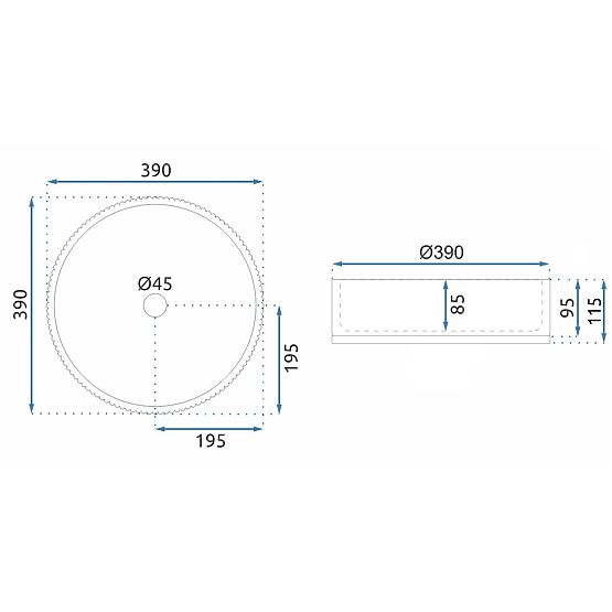 Időtlen Rea Cristal Szürke 39 mosdókagyló