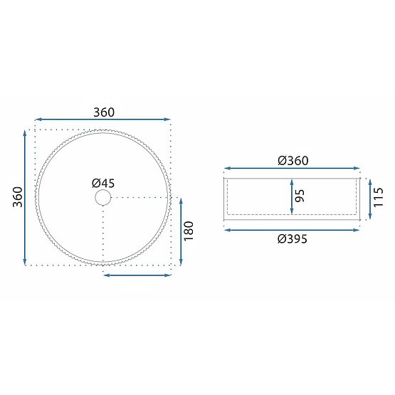 Időtlen Rea Ingrid 36 Fekete mosdókagyló