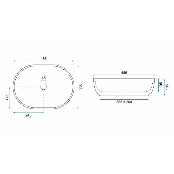 Időtlen Rea Lara szürke mosdókagyló