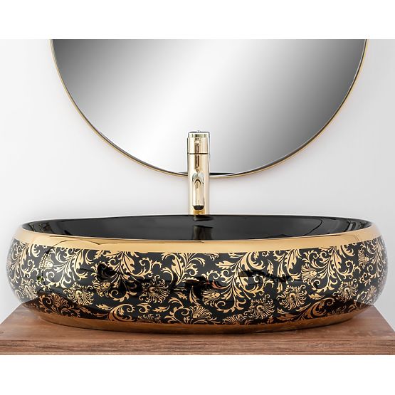 Időtlen Rea Meryl Black / Gold mosdó