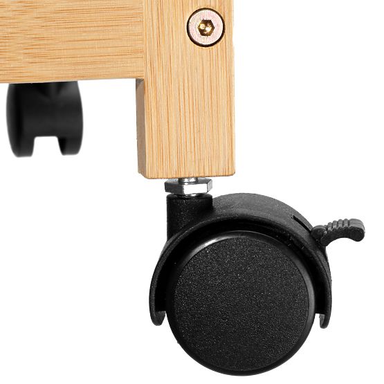 INAKI 3 szintes bambusz gurulós polc természetes