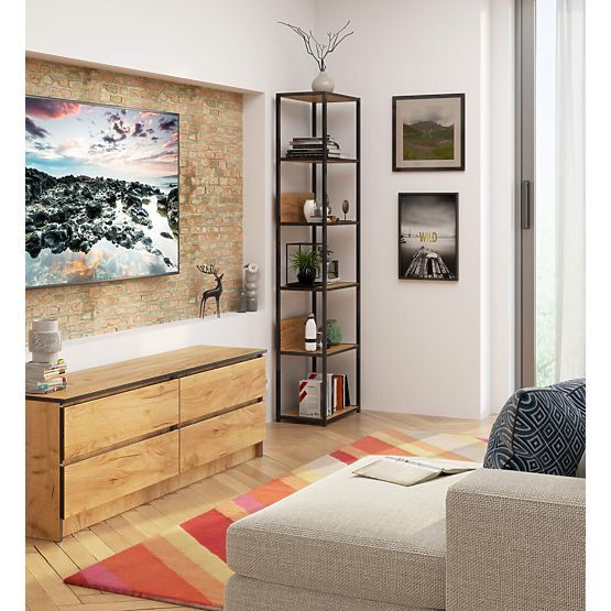 INDUSTRIÁLIS POLC 500 FEKETE/TÖLGY CRAFT