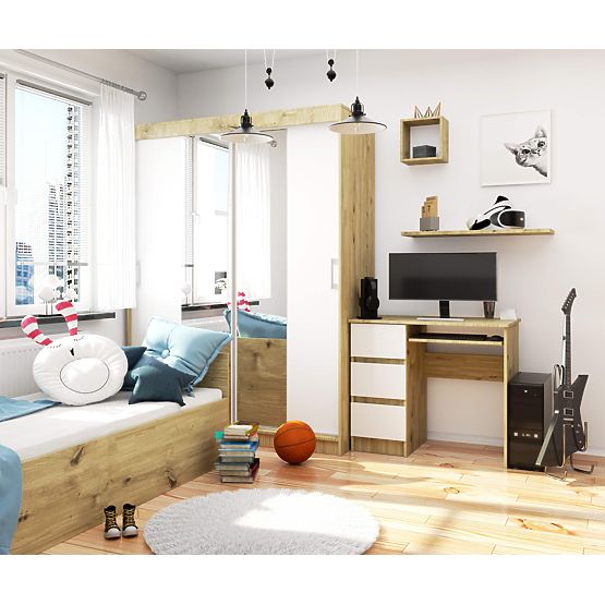 ÍRÓASZTAL A-6 CLP ARTISAN TÖLGY / FEHÉR BALOS