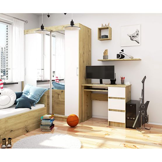 ÍRÓASZTAL A-6 CLP ARTISAN TÖLGY / FEHÉR JOBBOLDALI