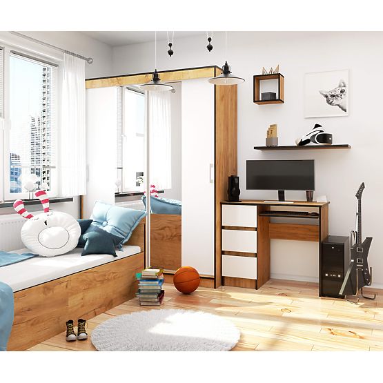 ÍRÓASZTAL A-6 CLP CRAFT TÖLGY / FEHÉR BALOS