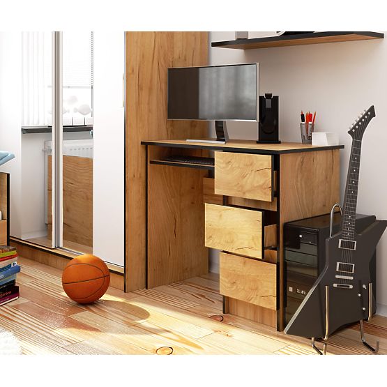 ÍRÓASZTAL A-6 CLP TÖLGY CRAFT JOBBOS