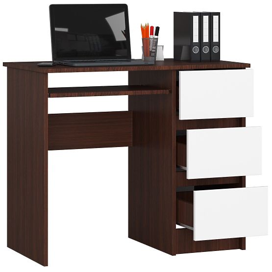 ÍRÓASZTAL A-6 CLP WENGE - FEHÉR JOBBOLDALI