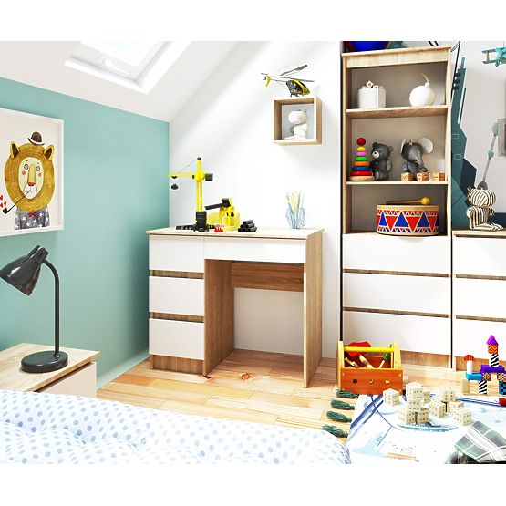 ÍRÓASZTAL A-7 CLP PK SONOMA TÖLGY / FEHÉR BALOS