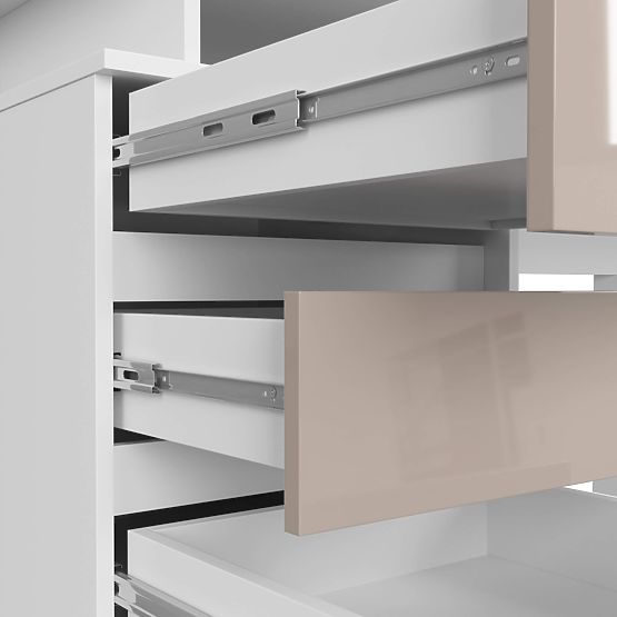 ÍRÓASZTAL CLP 135 cm PK FEHÉR / CAPPUCCINO FÉNYES