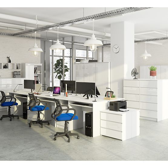 ÍRÓASZTAL CLP 135cm PK FEHÉR / FEHÉR FÉNYES