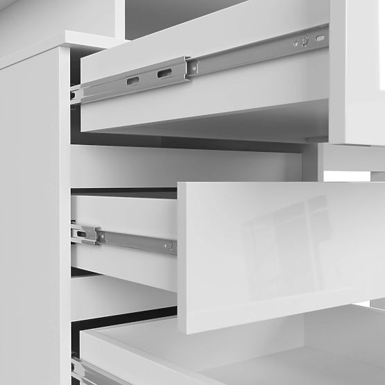 ÍRÓASZTAL CLP 135cm PK FEHÉR / FEHÉR FÉNYES