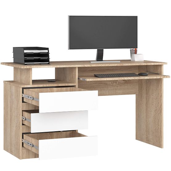 ÍRÓASZTAL CLP 135cm PK SONOMA / FEHÉR
