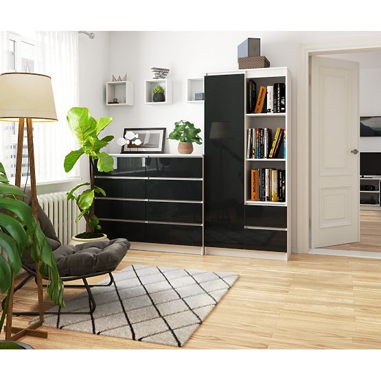 IRODAI POLC R 80 cm CLP R11 FEHÉR / GRAFIT FÉNYES