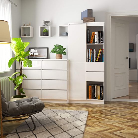 IRODAI POLC R 80 cm CLP R15 PK FEHÉR / FEHÉR FÉNYES