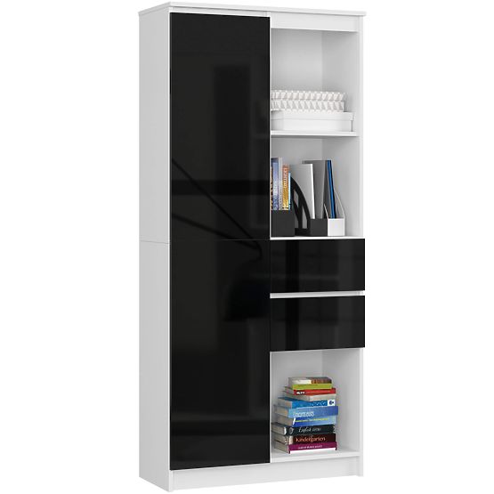IRODAI POLC R 80 cm CLP R15 PK FEHÉR / FEKETE FÉNYES
