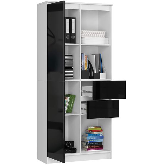 IRODAI POLC R 80 cm CLP R15 PK FEHÉR / FEKETE FÉNYES