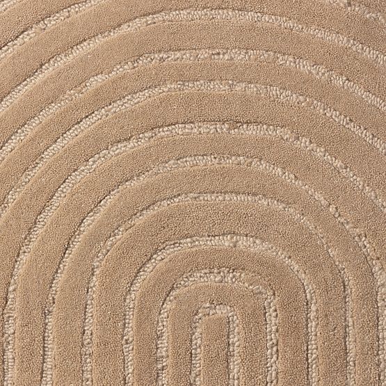 Isla téglalap alakú szőnyeg, ívek, tuftált, gyapjú, sötét bézs, Szőnyeg mérete: 190x290