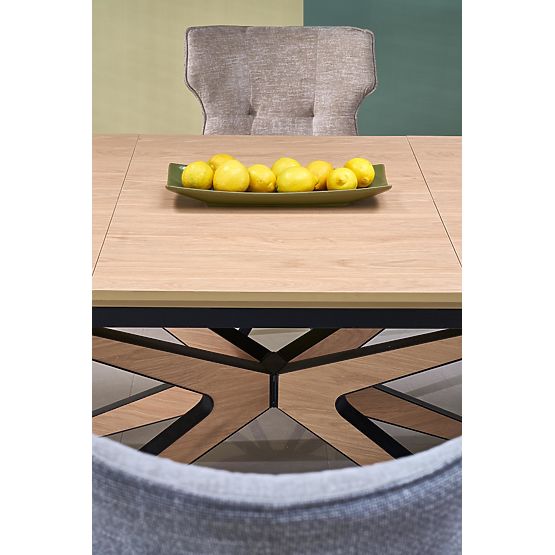 JAMES kinyitható asztal, természetes / fekete (2p=1ks)