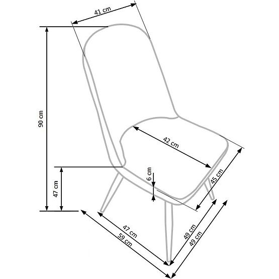K214 szék sötét krémszínű / méz tölgy (2p=4db)