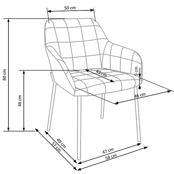 K305 étkezőszék - sötétzöld