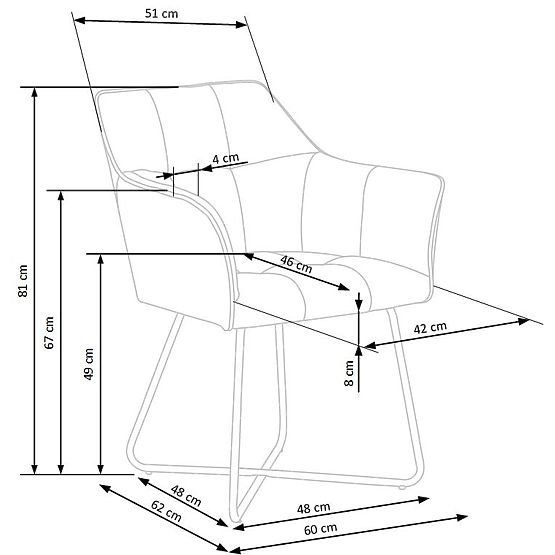 K377 szék szürke (1p=2db)